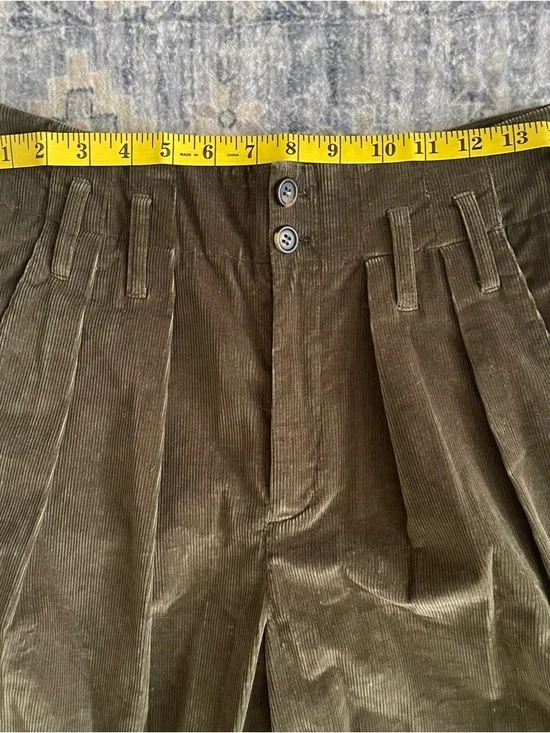 Doen Nelda Corduroy Pant Dark Green Olive Sz 4-6 Womens - Picture 3 of 16